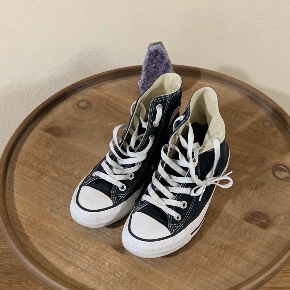 Converse Black High-Tops with White Soles